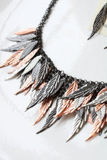NEW The Gem Shop Mixed Metal Feather Necklace & Earring Set