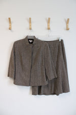 Ingenuity Brown Wool Blend Jacket & Skirt Set | 8
