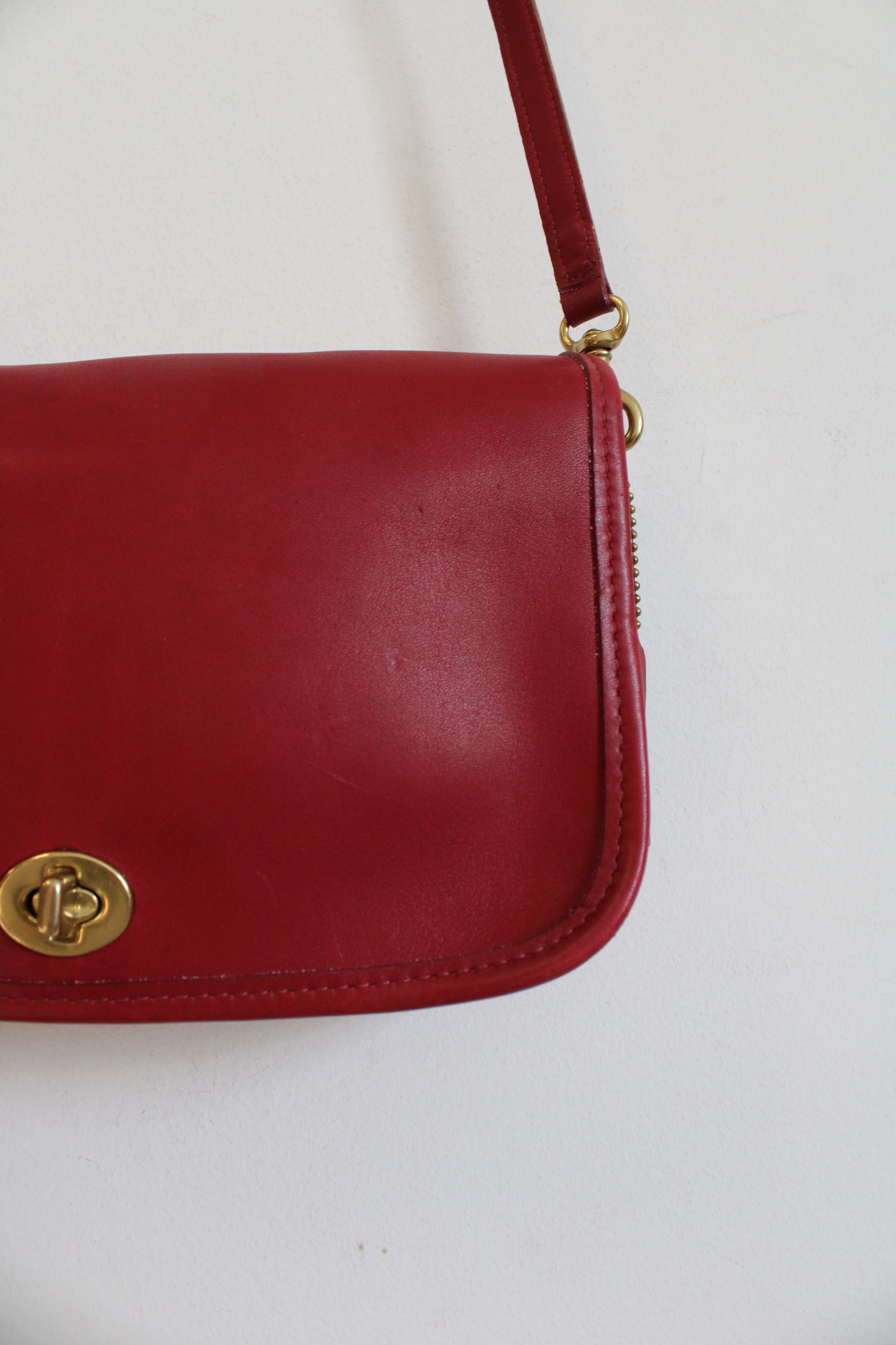 Vintage Coach Red Convertible Clutch Crossbody Purse