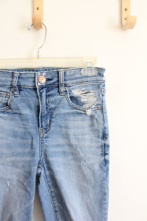 American Eagle Next Level Stretch High Rise Distressed Jeggings | 0