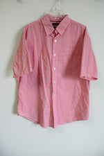 Croft & Barrow Pink Gingham Button Down Shirt | L