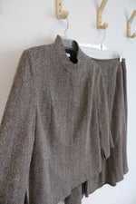 Ingenuity Brown Wool Blend Jacket & Skirt Set | 8