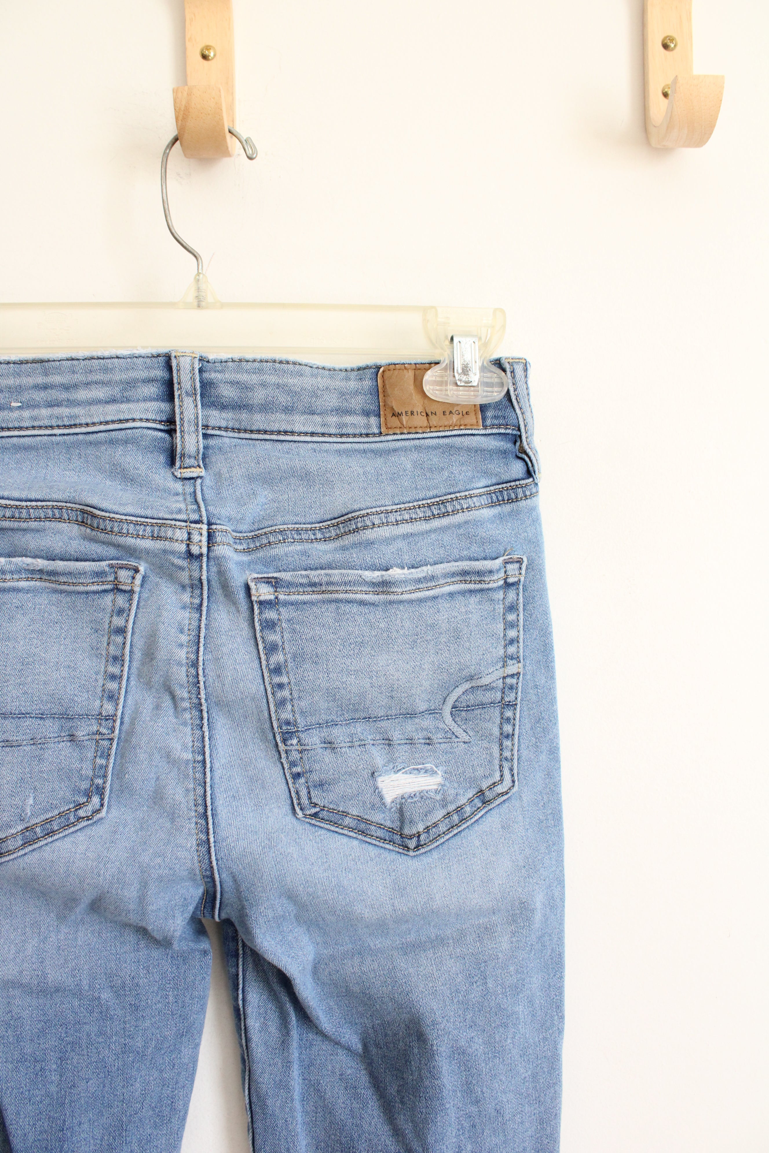 American Eagle Next Level Stretch High Rise Distressed Jeggings | 0