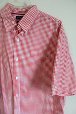 Croft & Barrow Pink Gingham Button Down Shirt | L