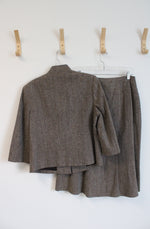 Ingenuity Brown Wool Blend Jacket & Skirt Set | 8