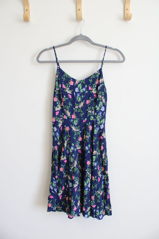 Old Navy Blue Pink Floral Dress | S