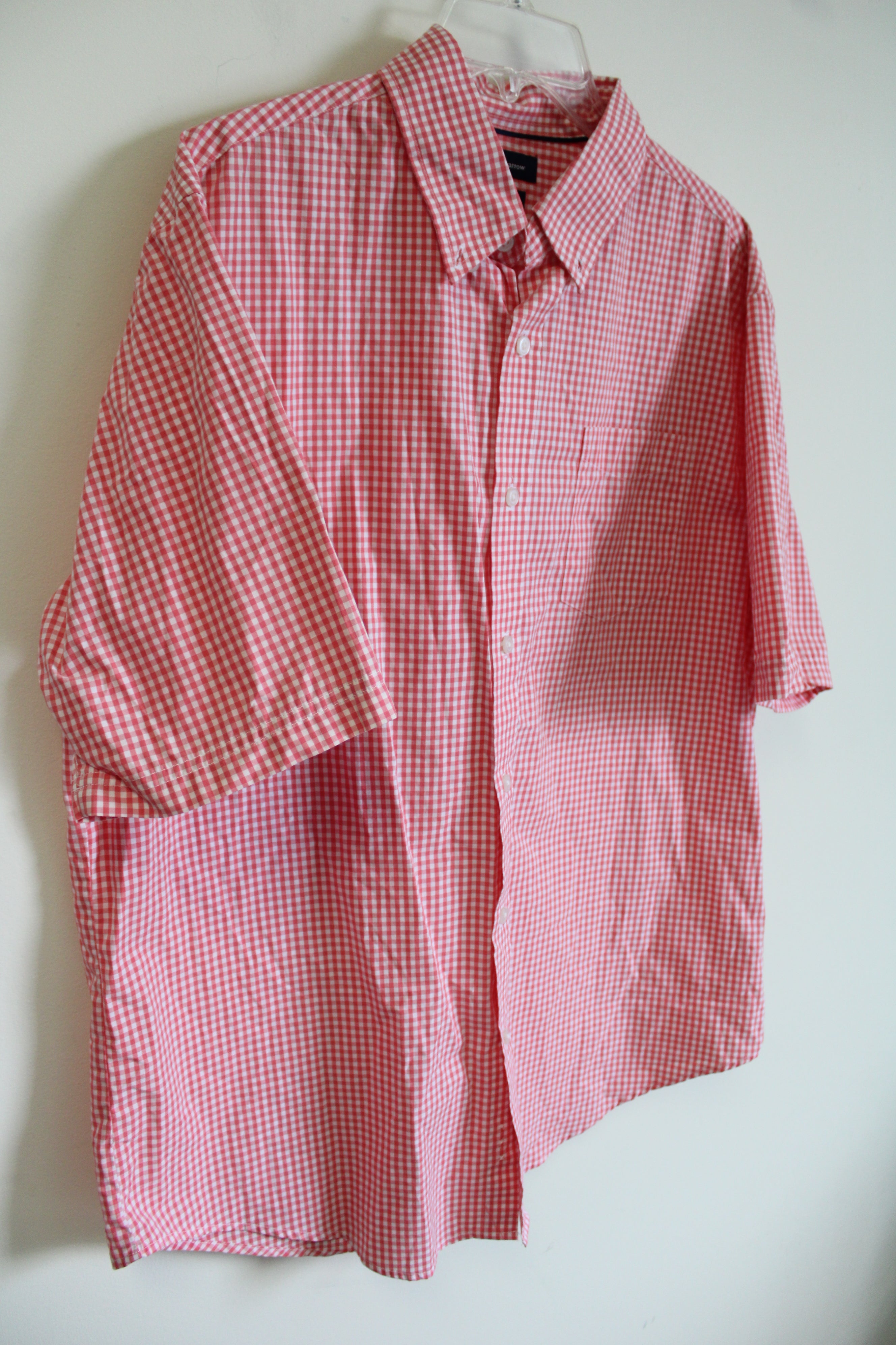 Croft & Barrow Pink Gingham Button Down Shirt | L