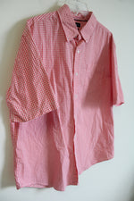 Croft & Barrow Pink Gingham Button Down Shirt | L