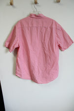 Croft & Barrow Pink Gingham Button Down Shirt | L