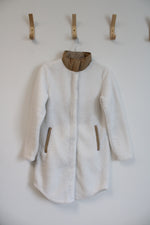 Aspen Faux White Sherpa Fuzzy Jacket | S