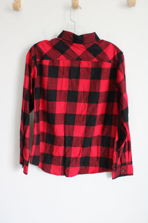 NEW Wonder Nation Red Buffalo Plaid Flannel Shirt | Youth XXL (18)