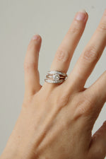14K White Gold Diamond Solitaire Enhancer Rings | Size 5.5