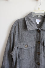 Time And Tru Gray Herringbone Jacket | M