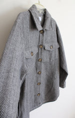 Time And Tru Gray Herringbone Jacket | M