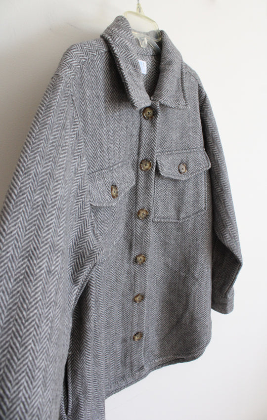 Time And Tru Gray Herringbone Jacket | M