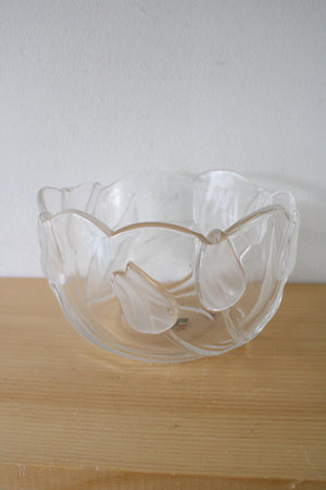 Mikasa West Germany Vintage Clear Frosted Tulip Bowl