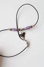 Purple Beaded Shark Tooth Necklace