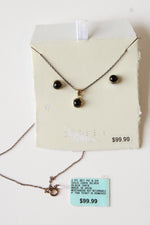 NEW Sterling Silver Onyx Earring & Necklace Set