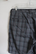 PGA Tour Black Blue Plaid Shorts | 36