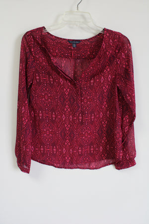 American Eagle Pink Chiffon Blouse | XS