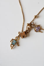 14K Yellow Gold Boy & Girl "M" Initial Necklace