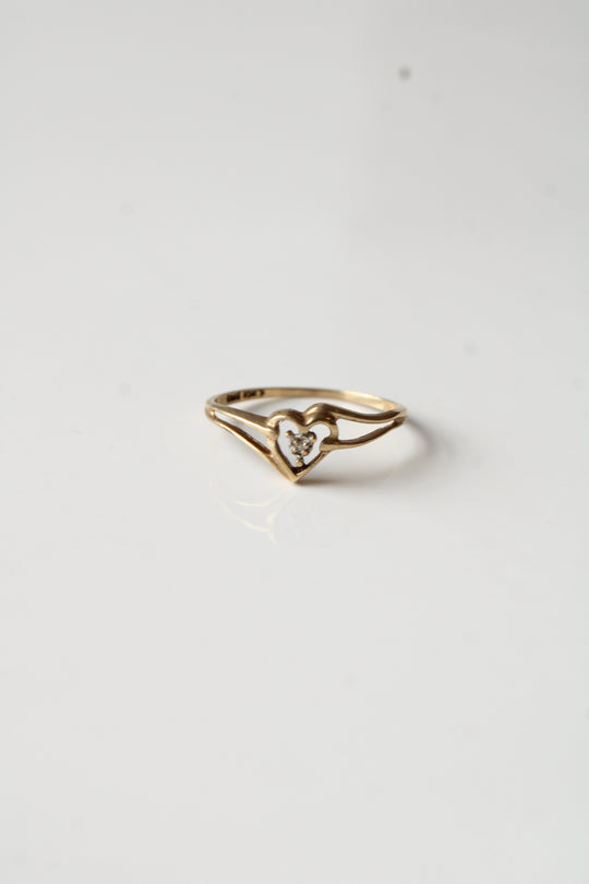 10K Yellow Gold Heart Ring | Size 6