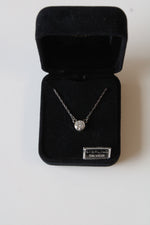 Sterling Silver Clear Stone Pendant Necklace