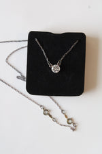 Sterling Silver Clear Stone Pendant Necklace