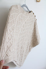 J.Jill Tan Cable Knit Sweater Poncho Top | S-L