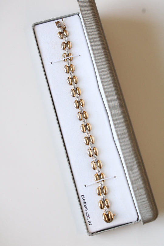 Gold Finish Sterling Silver Bracelet