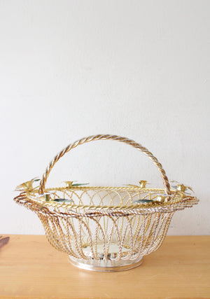 Silver Plated Twisted Wire Floral Basket