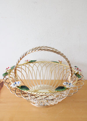 Silver Plated Twisted Wire Floral Basket