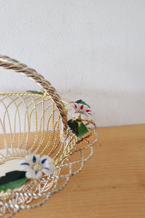 Silver Plated Twisted Wire Floral Basket