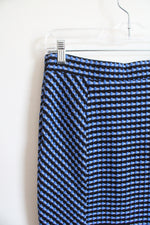 Maeve Anthropologie Blue & Black Textured Pencil Skirt | S