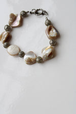 Mother Of Pearl & Sterling Silver Toggle Clasp Bracelet