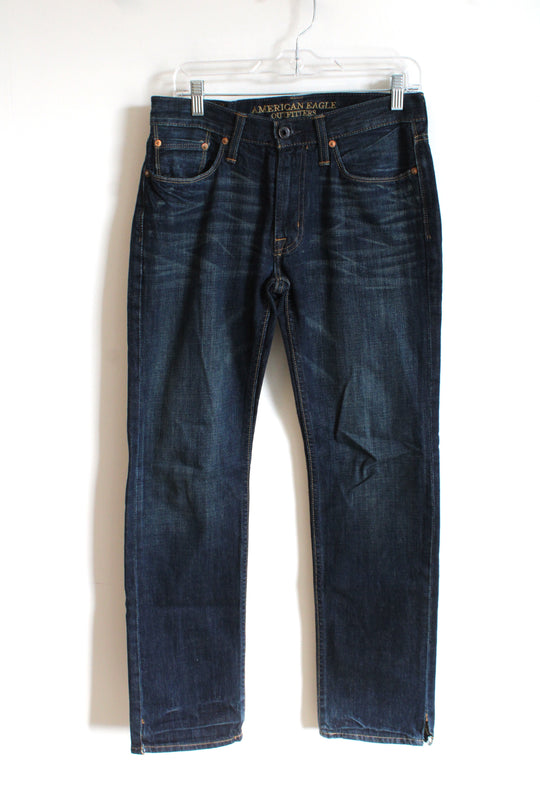 American Eagle Slim Straight Dark Wash Jeans | 29X32
