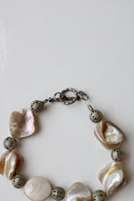 Mother Of Pearl & Sterling Silver Toggle Clasp Bracelet