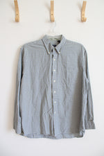 Izod Green Blue & White Plaid Button Down Shirt | L