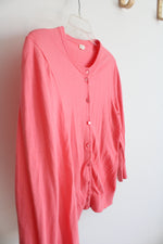 J.Crew Pink Cotton Button Down Cardigan | L