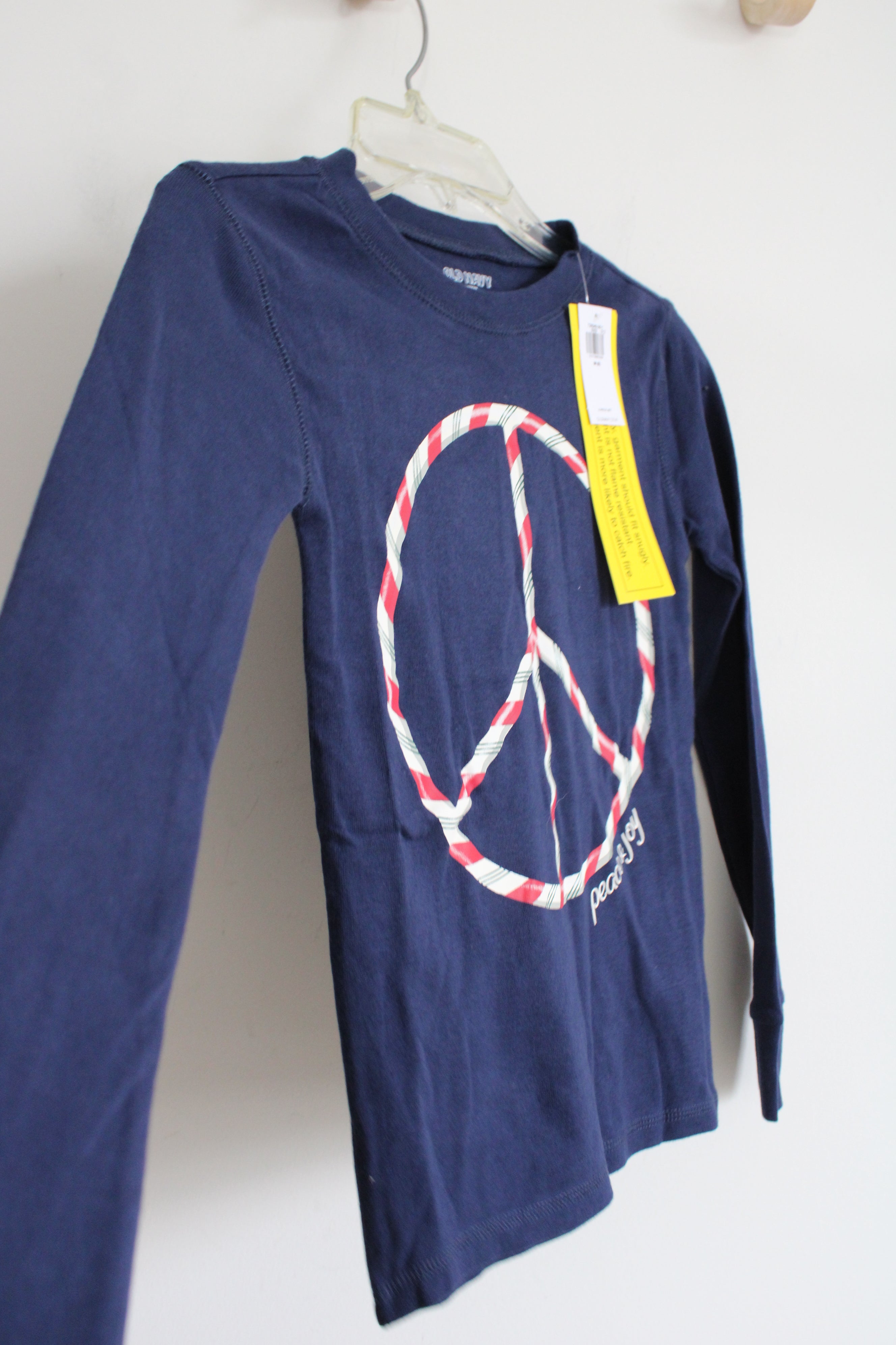NEW Old Navy Candy Cane Peace Sign Shirt | Youth M (8)