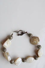 Mother Of Pearl & Sterling Silver Toggle Clasp Bracelet