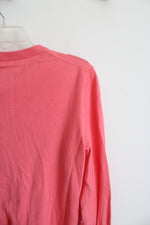 J.Crew Pink Cotton Button Down Cardigan | L
