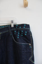 Akademiks RN0100964 Blue & Yellow Graffiti Denim Shorts | 42