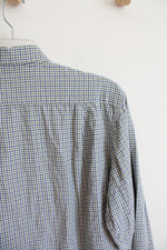 Izod Green Blue & White Plaid Button Down Shirt | L