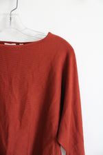 NEW Cyrus Rust Orange Wide Neck Sweater | XS