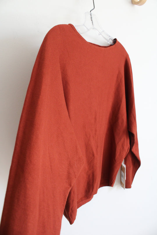 NEW Cyrus Rust Orange Wide Neck Sweater | XS