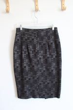 Maeve Anthropologie Black & Gray Striped Pencil Skirt | S