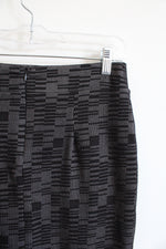 Maeve Anthropologie Black & Gray Striped Pencil Skirt | S