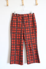 Avec Les Filles Anthropologie Orange & Black Plaid Pants | 8