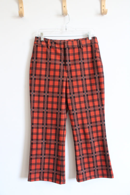 Avec Les Filles Anthropologie Orange & Black Plaid Pants | 8